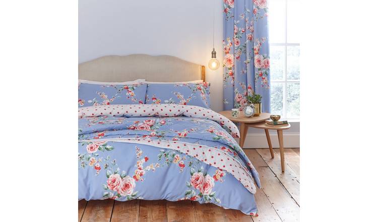 Buy Catherine Lansfield Blue Canterbury Bedding Set Single