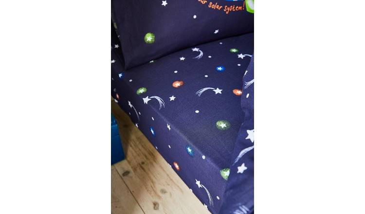 Catherine Lansfield Happy Space Navy Fitted Sheet - Single