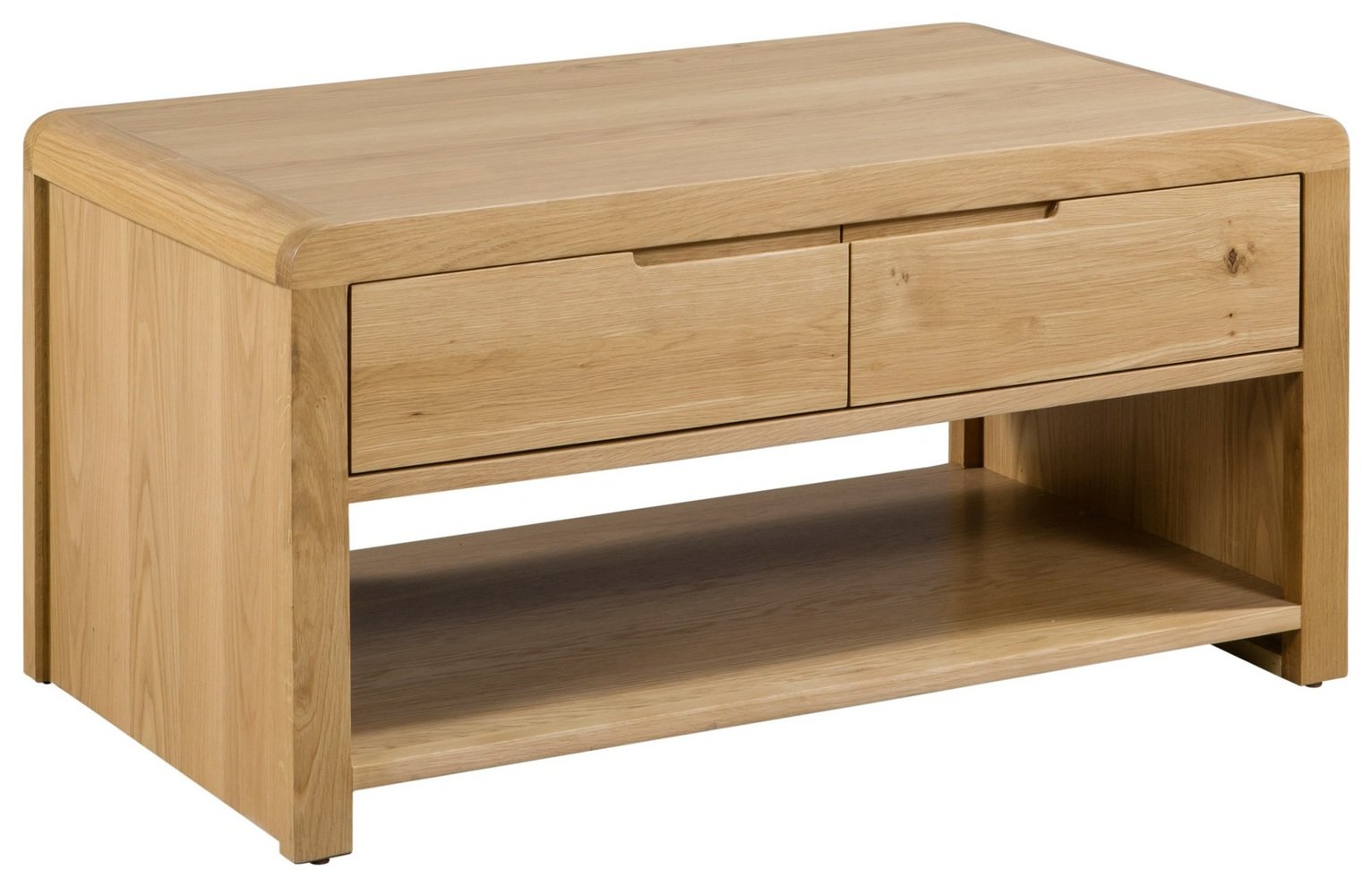 Julian Bowen Curve 2 Drawer Coffee Table - Oak