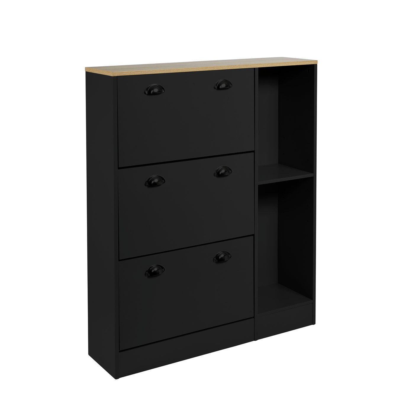 Lloyd Pascal Linwood Shoe Cabinet - Black & Oak