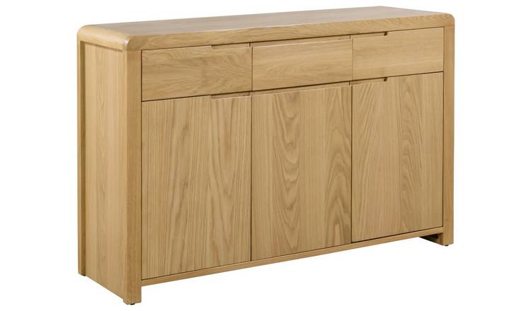 Julian Bowen Curve 3 Door 3 Drawer Sideboard - Oak