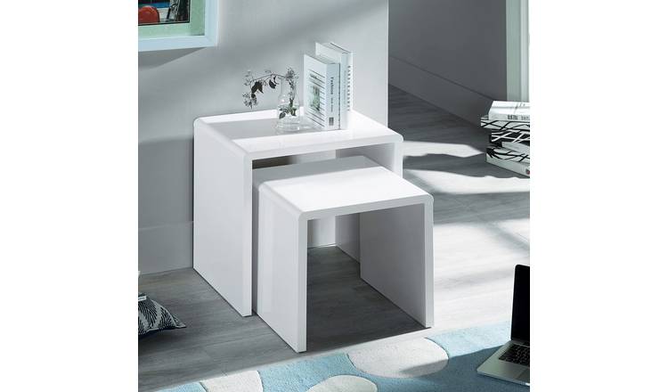 Buy Julian Bowen Manhattan Nest of 2 Tables - White Gloss | Nest of tables  | Argos