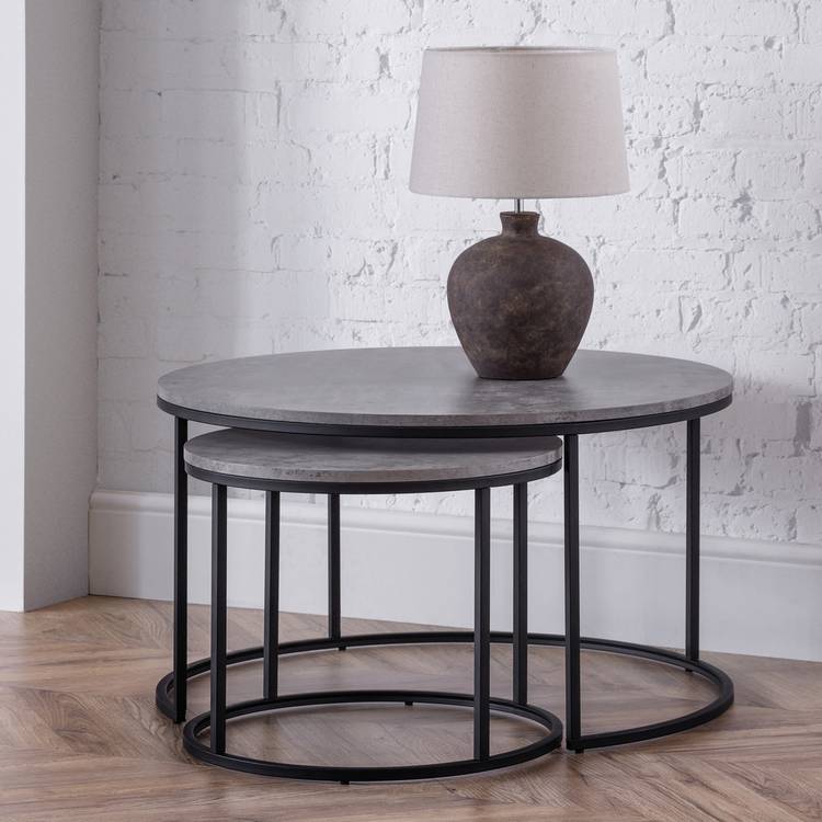 Julian Bowen Staten Nest of 2 Tables - Grey 0