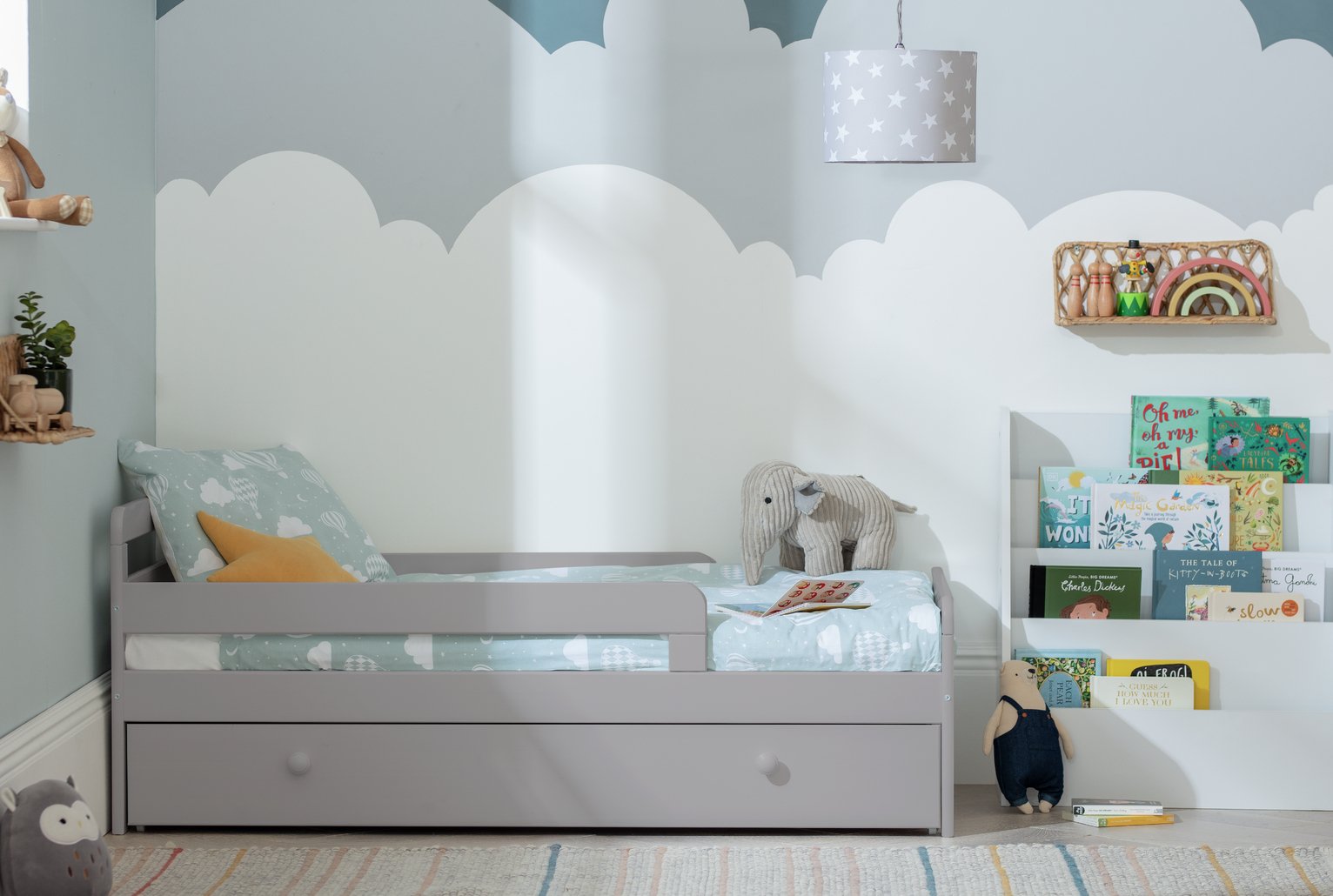 Habitat Ellis Toddler Bed Frame with Drawer - Grey
