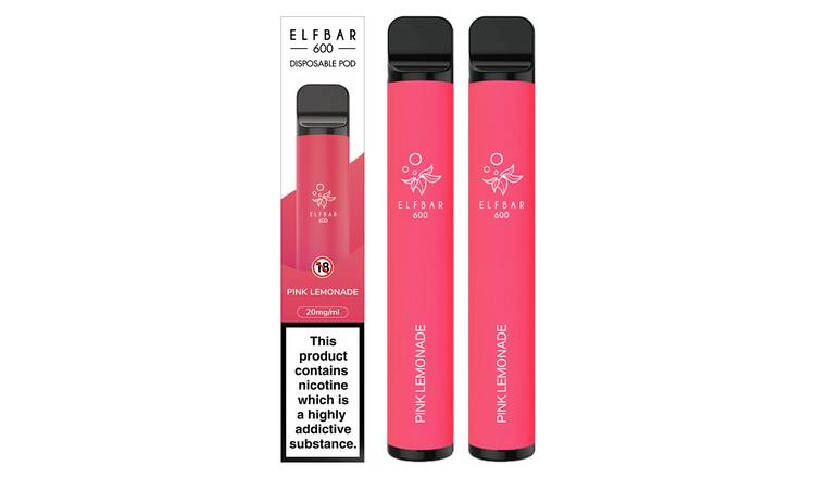 Buy Elf Bar Disposable Vape Kit Pink Lemonade Set of 2 Argos