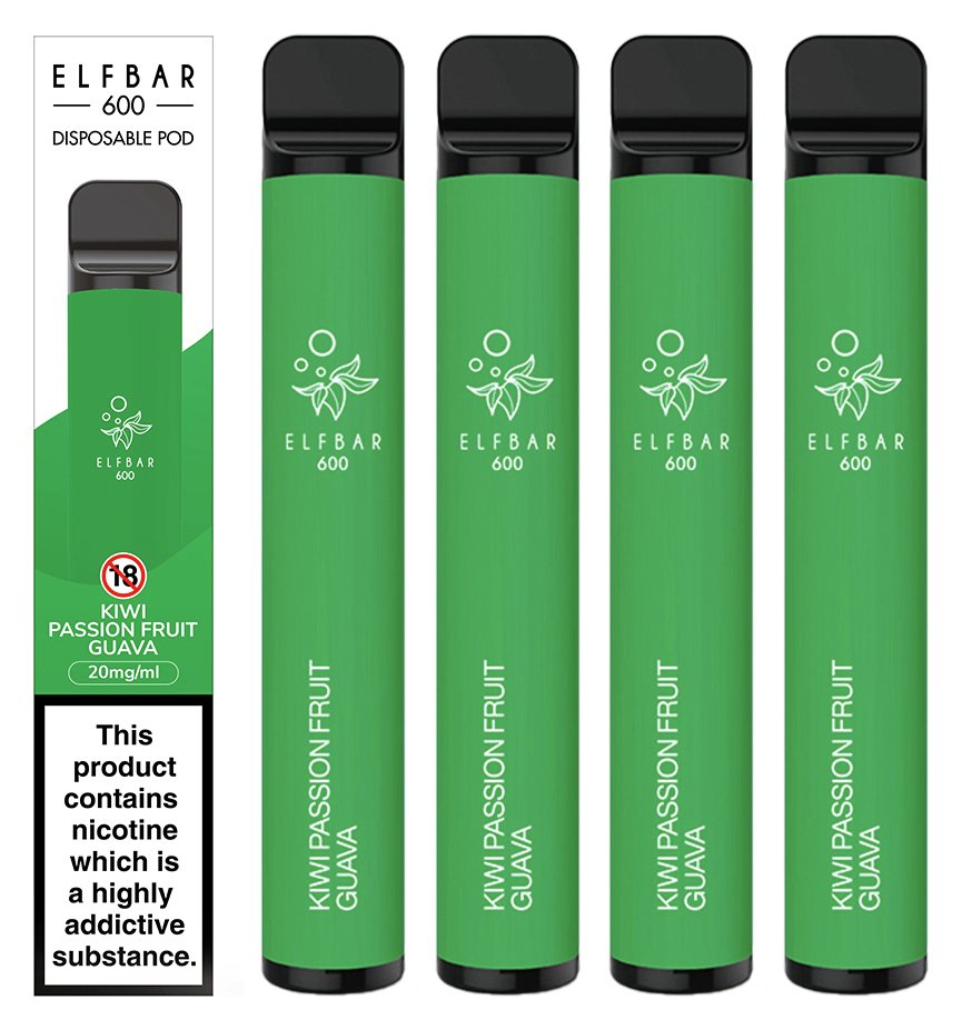 Elf Bar Disposable Vape Kit Kiwi Passionfruit Guava Set of 4