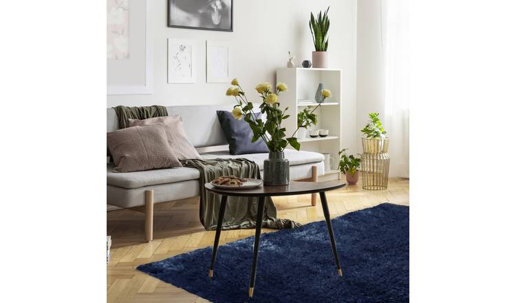 Habitat Supersoft Plain Navy Shaggy Rug - 150x80cm