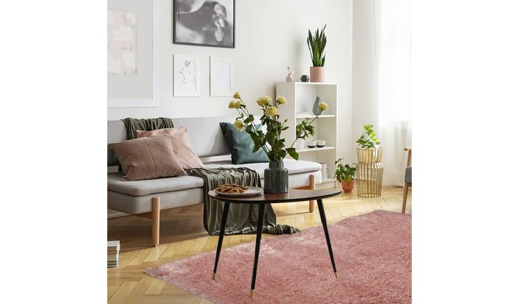 Homemaker Supersoft Plain Blush Shaggy Rug - 230x160cm
