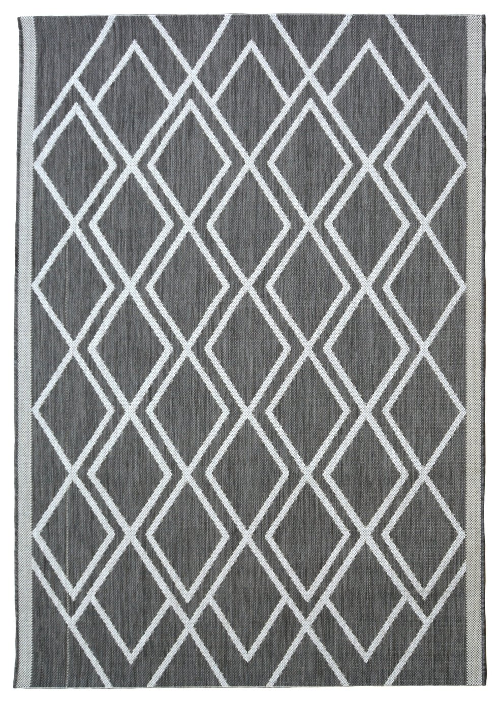 Homemaker Indoor Outdoor Diamond Rug - 160x230cm - Grey