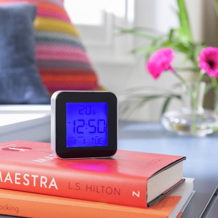 Habitat LCD Display Digital Alarm Clock - Silver 0