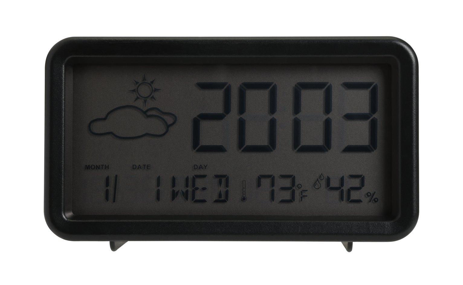 Constant LCD Display Digital Alarm Clock - Black