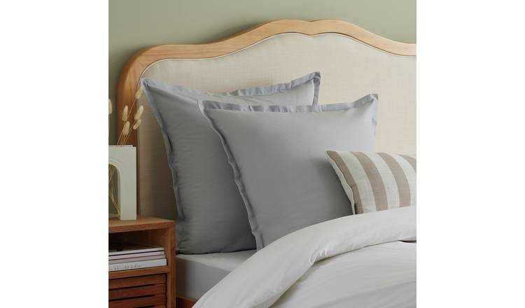 Habitat Cotton Rich 180TC Continental Pillowcase Pair - Grey
