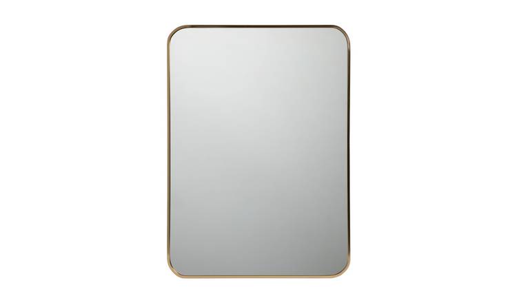 Habitat Brushed Rectangular Wall Mirror - Gold - 50x70cm