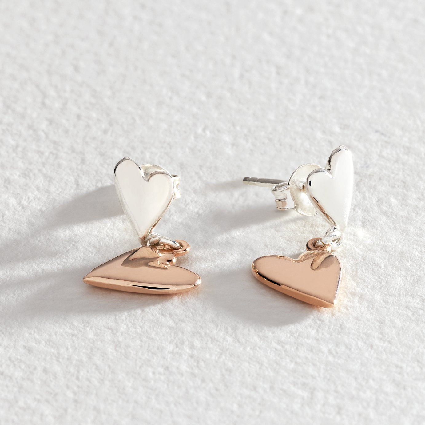 Revere Rose Gold Plated Sterling Silver Heart Earrings