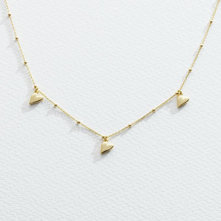 Revere 9ct Gold Plated Sterling Silver Heart Necklace 0