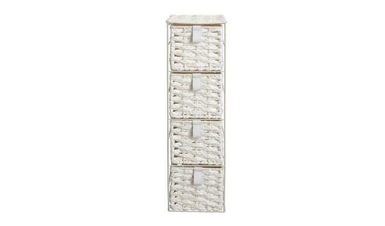 White bathroom deals storage tower