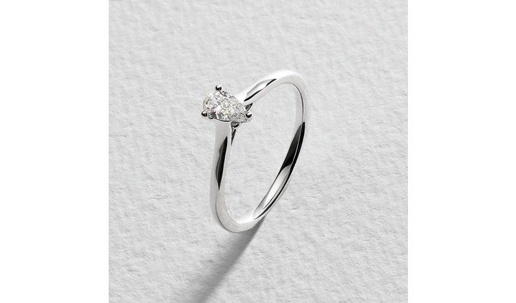 Pure Brilliance 9ct White Gold 0.25ct Lab Diamond Ring - J