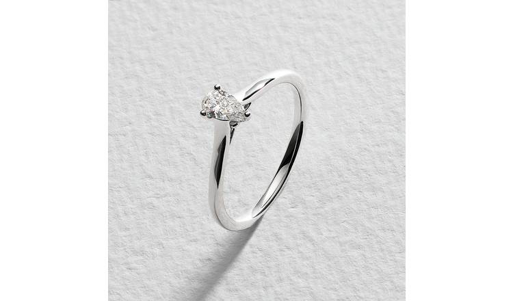 Pure Brilliance 9ct White Gold 0.25ct Lab Diamond Ring - N