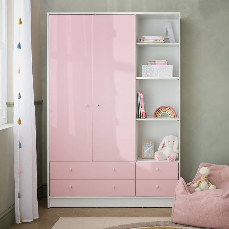 Argos Home Kids Malibu  2 Door 4 Drawer Wardrobe - Pink 0