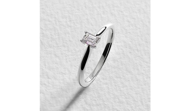 Pure Brilliance 9ct White Gold 0.25ct Lab Diamond Ring - Q