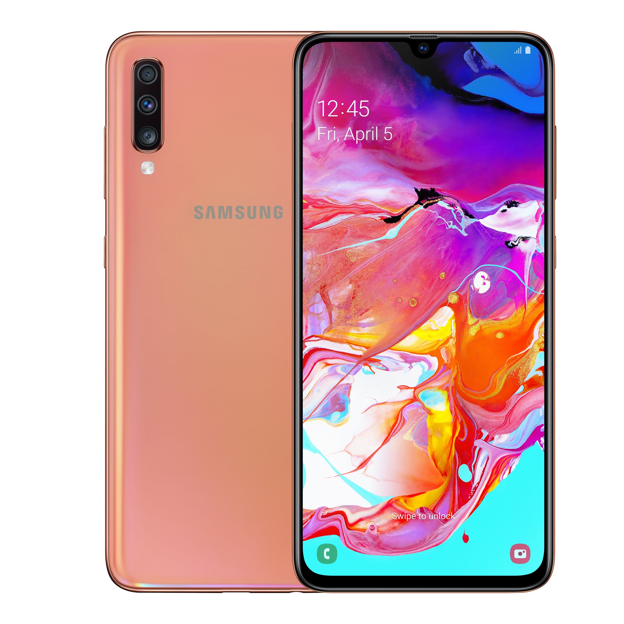 SIM Free Samsung A70 128GB Mobile Phone - Coral