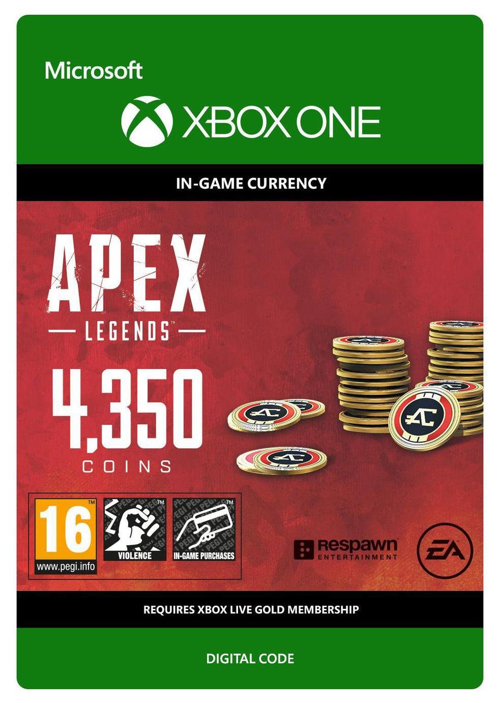 Apex Legends 4350 Coins Xbox One Receipt Code