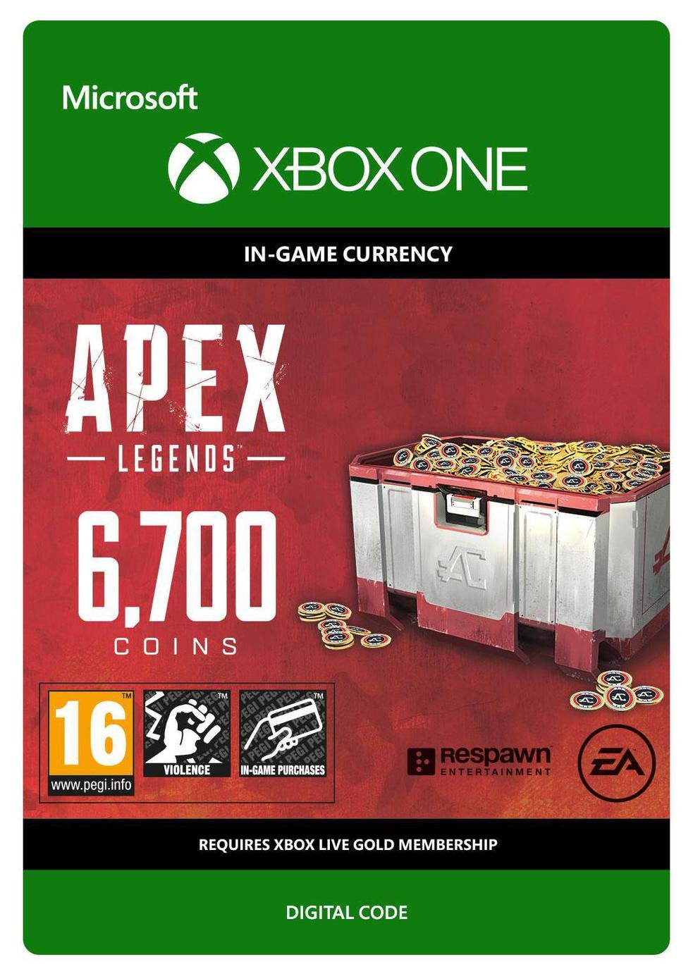 Apex Legends 6700 Coins Xbox One Receipt Code