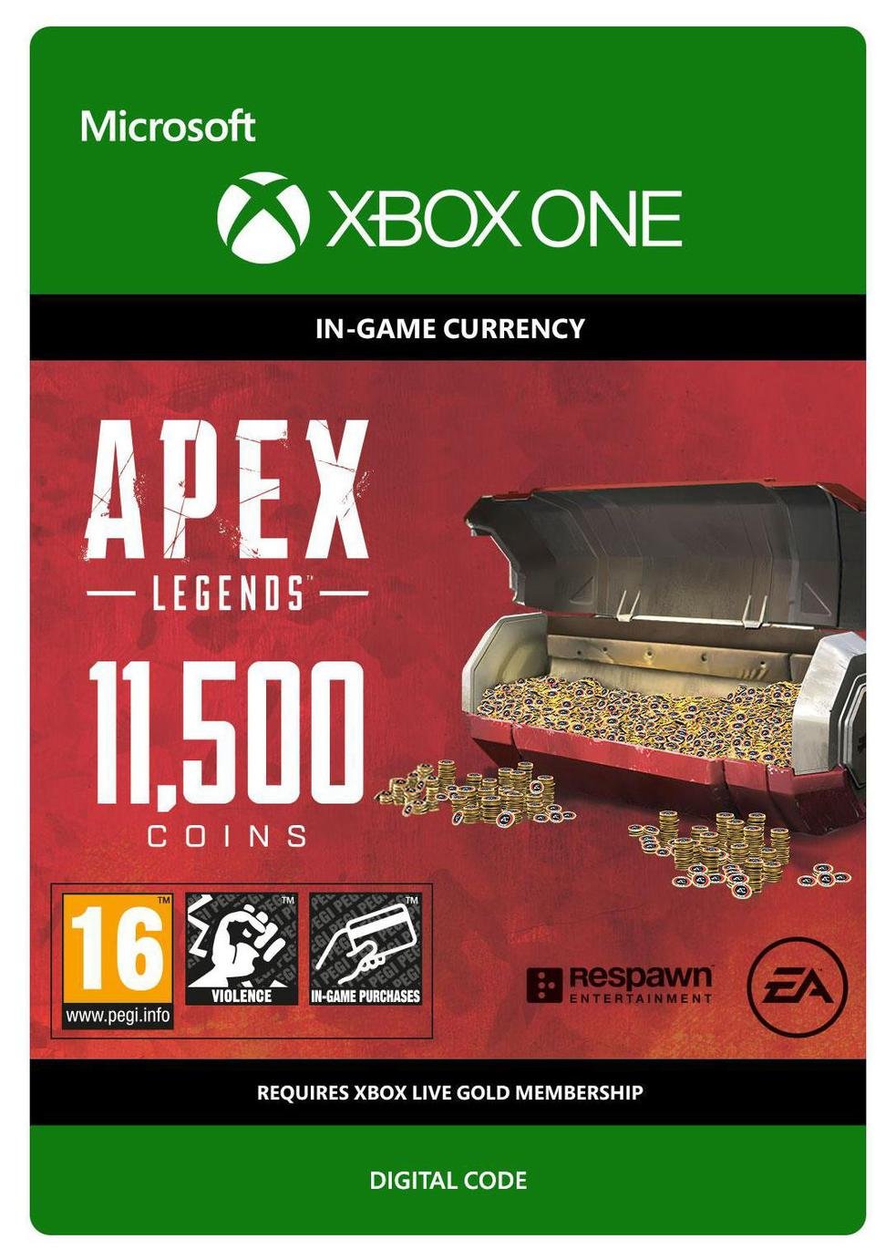 Apex Legends 11500 Coin Xbox One Code Receipt