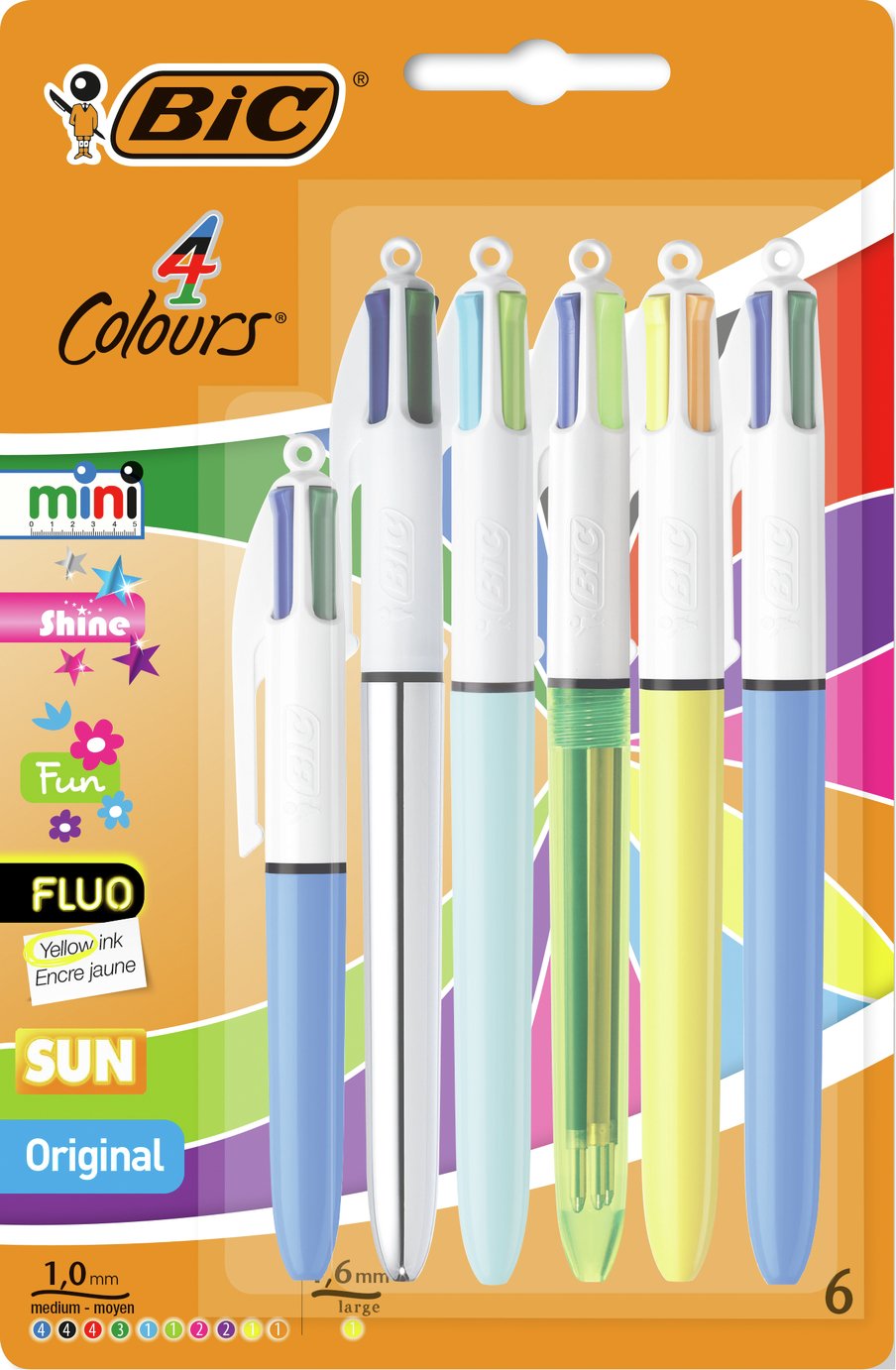 BIC 4 Colour Ballpoint Pens - 6 Pack