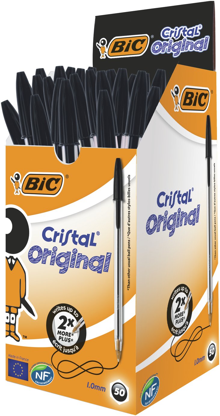 BIC Pack of 50 Ballpoint Pens Black (1186260) Argos Price Tracker