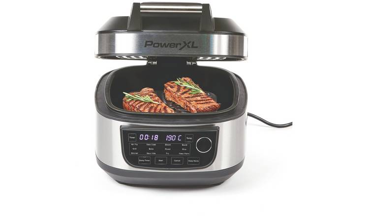 PowerXL Grill Air Fryer Combo Plus, Indoor Grill / Air Fryer, Stainless Steel