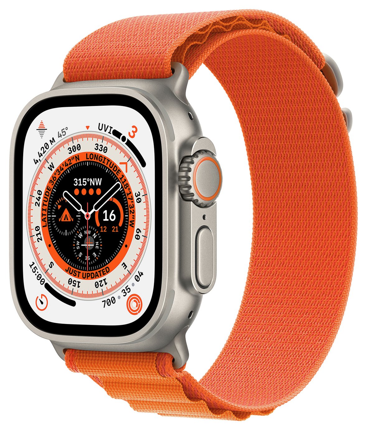 Apple Watch Ultra 49mm Titanium Case/ Orange - Medium