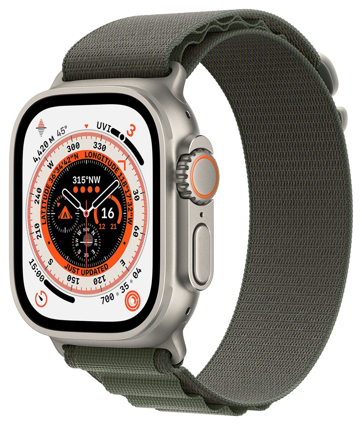 Apple Watch Ultra 49mm Titanium Case/ Green - Medium