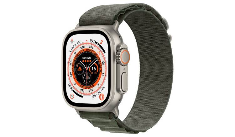 Buy Apple Watch Ultra 49mm Titanium Case/ Green - Medium | Fitness and  activity trackers | Argos