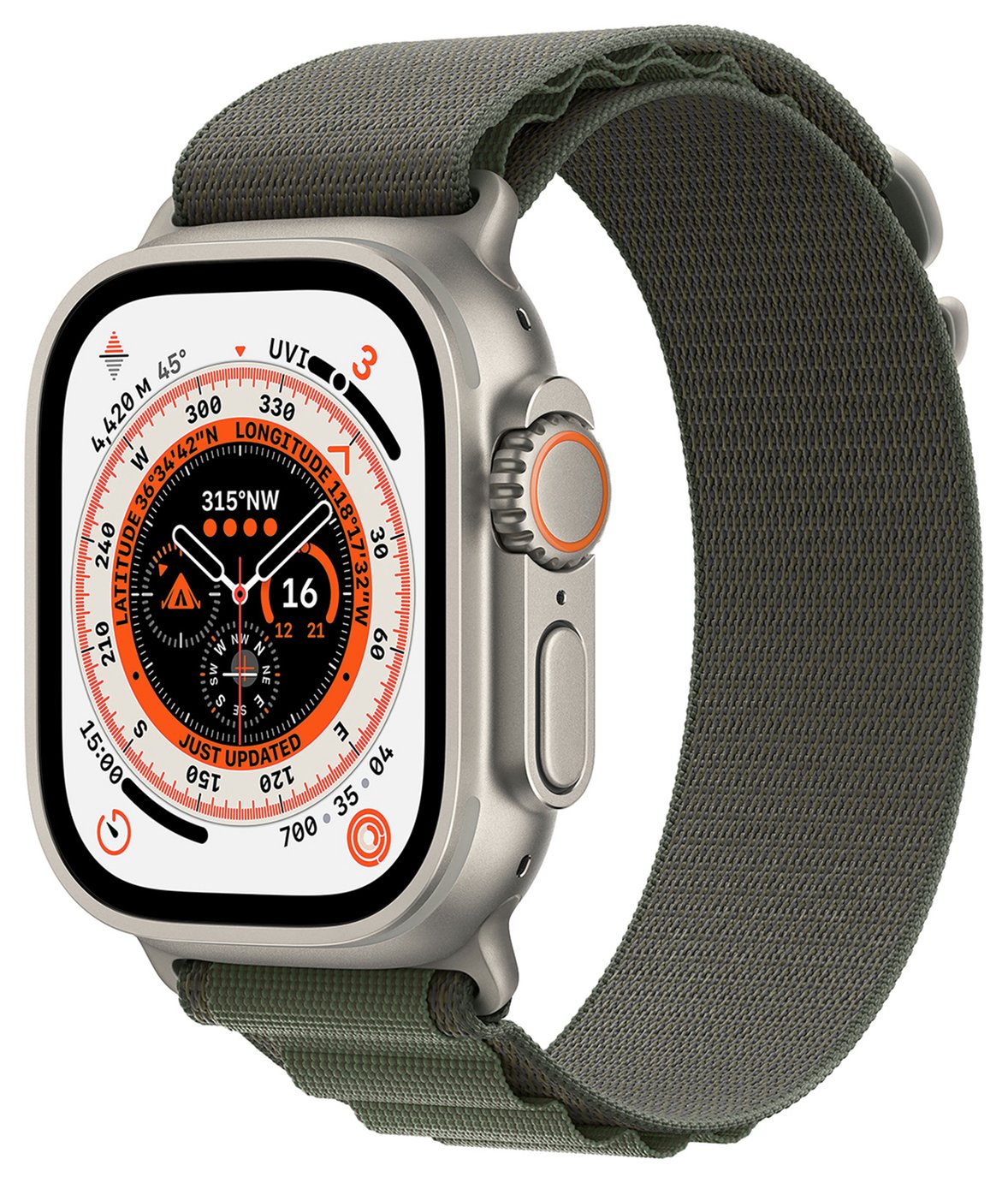 Apple Watch Ultra 49mm Titanium Case/ Green - Large