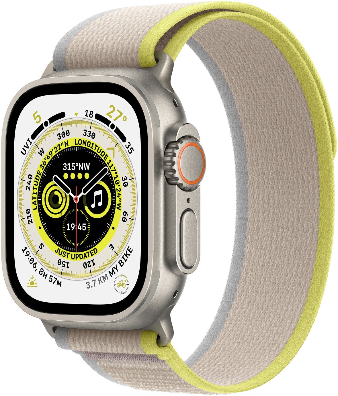 Apple Watch Ultra GPS Cell 49mm Titanium Case Yllw/Beige-S/M