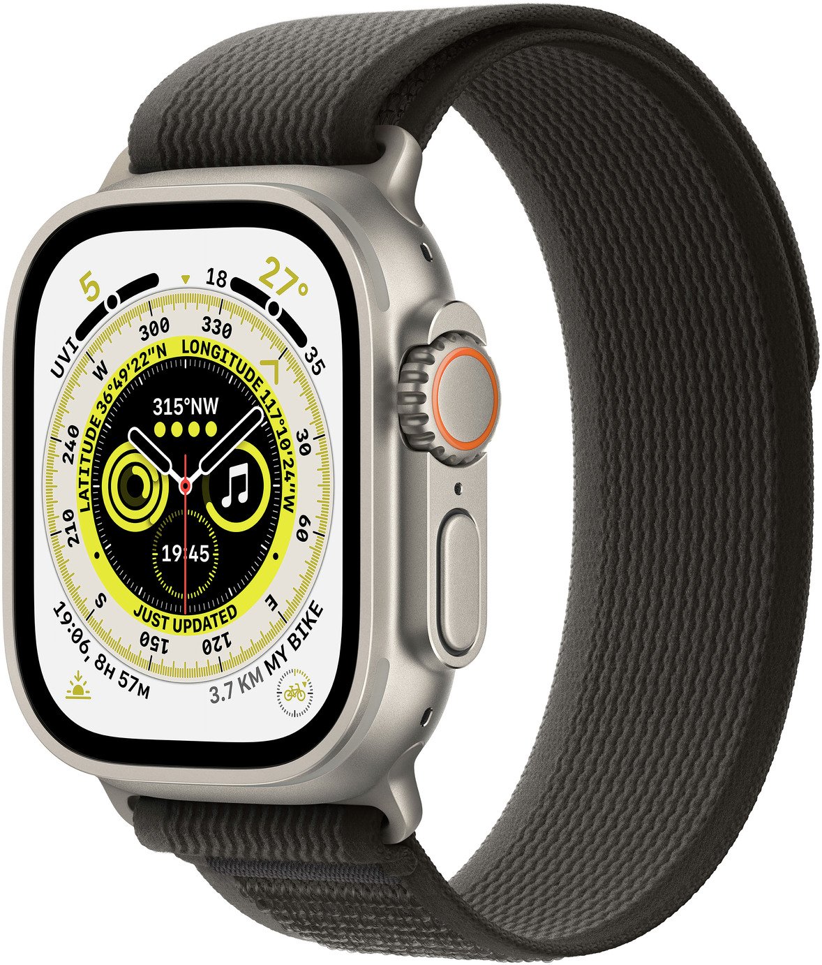 Apple Watch Ultra GPS Cell 49mm Titanium Case Black/Grey-S/M