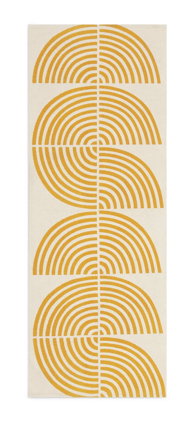 Habitat Global Print Flatweave Runner - 75X200cm - Yellow