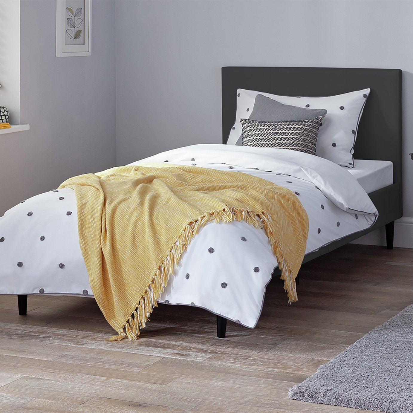 argos white single bed frame