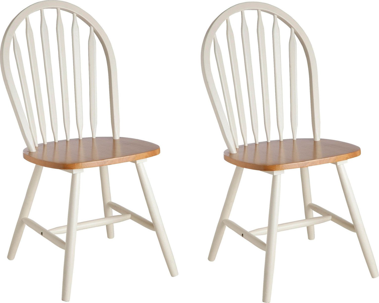 Argos Home Kentucky Pair of Solid Wood Chairs - Two Tone