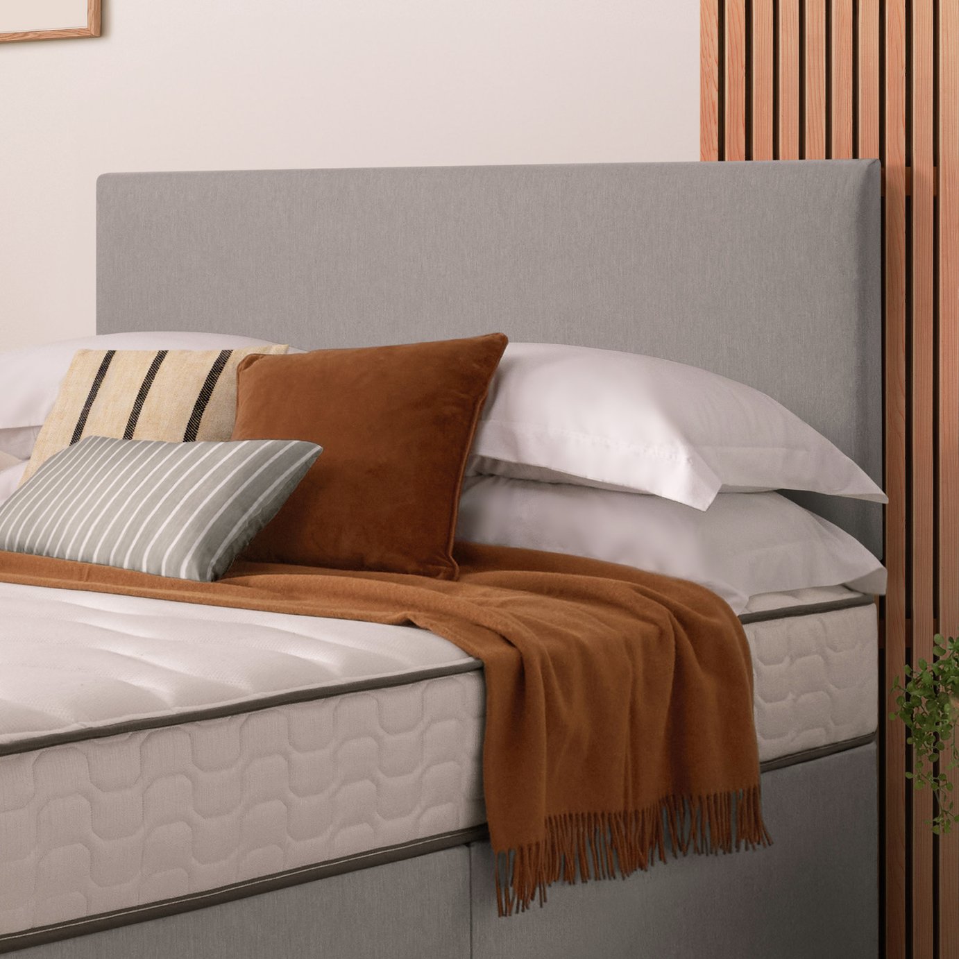 Silentnight Milan Double Headboard - Light Grey