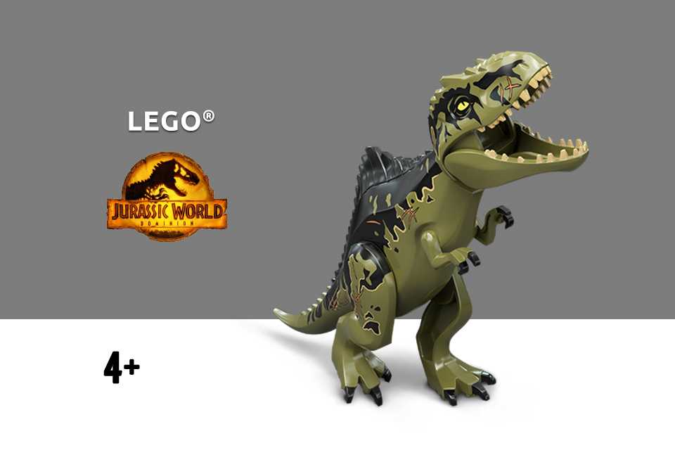 A LEGO® Jurassic World Giganotosaurus Attack Dinosaur toy.