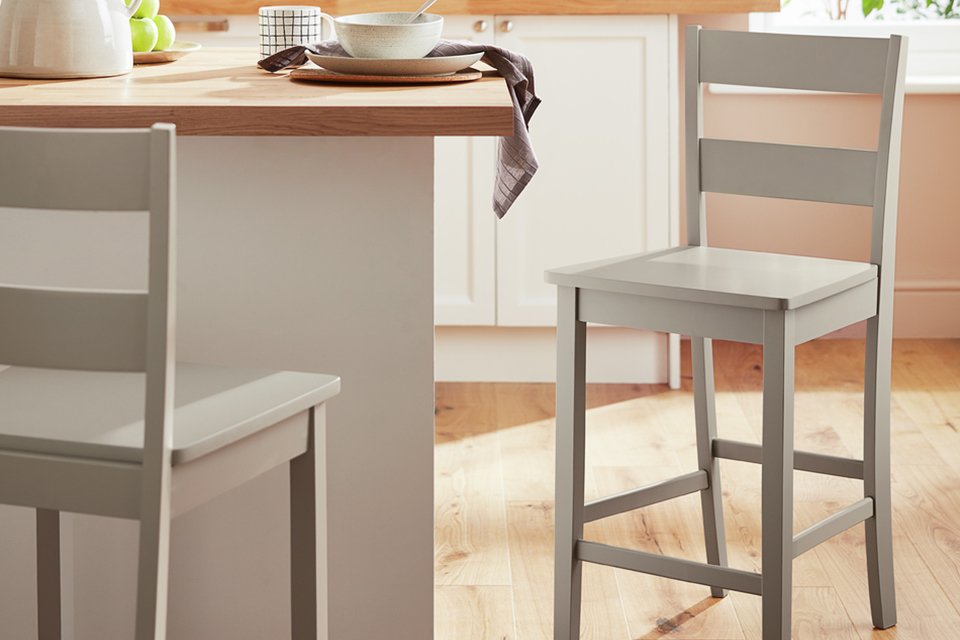 Habitat Chicago solid wood bar stool.
