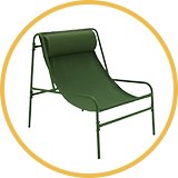 Garden chairs and loungers.