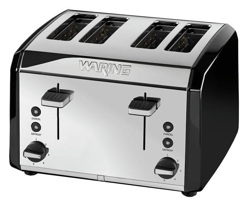 Waring 4 Slice Stainless Steel Toaster - Black