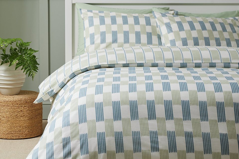 A Habitat Cotton Ikat print double bedding set.