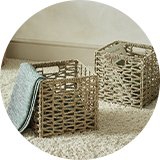 A Habitat Set of 2 Seagrass natural square boxes.