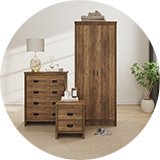 A GFW Boston 3 Piece 2 Door Wardrobe set in knotty oak.