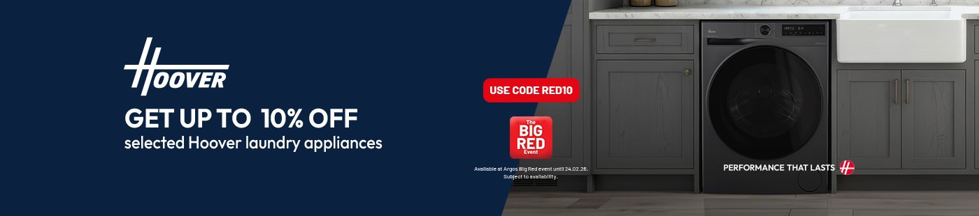 The Big Red Event. Hoover. Get up to 10% off selected Hoover laundry appliances. Use code Red10.