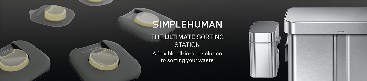 Simplehuman. The ultimate sorting station. A flexible all-in-one solution to sorting your waste.